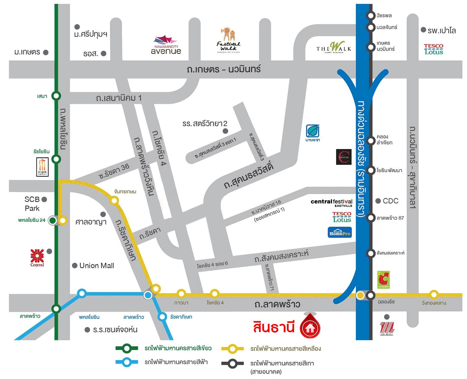 ทาวน์เฮ้าส์มือสองกรุงเทพมหานคร ม.สินธานี รัชดา-ลาดพร้าว80 เนื้อที่ 26.7 ตร.ว ห้องกว้าง พื้นที่ใช้สอยเยี่ยม พร้อมขาย กับฟังก์ชัน 3 ห้องนอน 5 ห้องน้ำ 2 ที่จอดรถ ทำเลแห่งการเดินทาง เข้า-ออกสะดวกสบาย โครงการติดถนนใหญ่ ใกล้โครงการรถไฟฟ้าสายสีน้ำเงิน "สถานีลาดพร้าว"